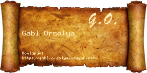 Gabl Orsolya névjegykártya